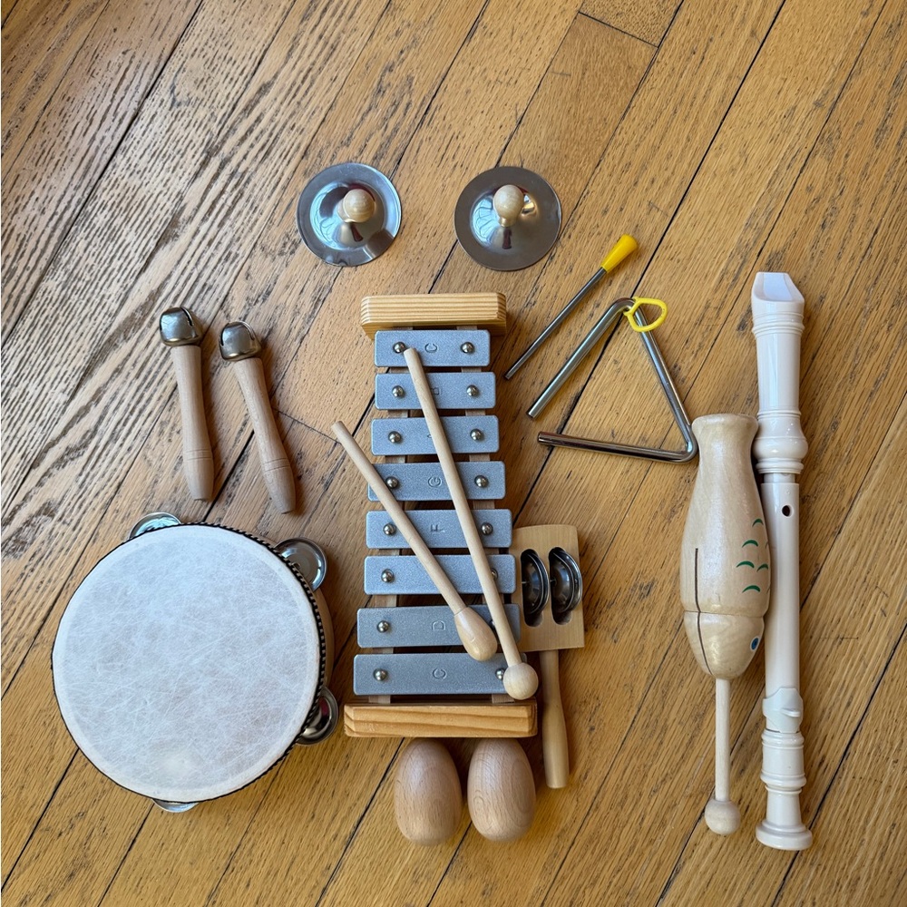Children's Musical Instrument Set - Natural Wood